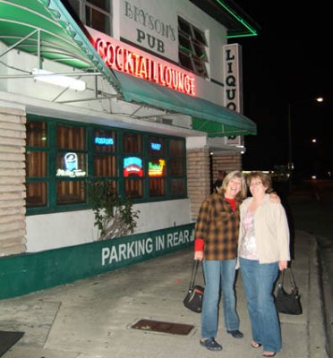 November 2008 - Brenda and Linda Mitchell Grother outside 61-year old Brysons Irish Pub in Virginia Gardens
