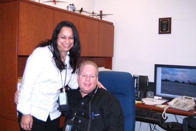 2008 - Acting Gate Control Supervisor Karen Wright and Airside Ops Division Director Lonny Craven at MIA