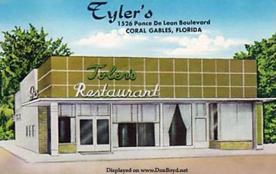 1954 - Tylers Restaurant, 1526 Ponce de Leon Boulevard, Coral Gables