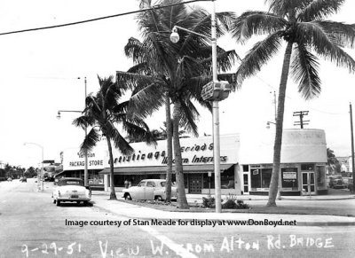 1951 - looking west from Alton Road and Dade Boulevard on Miami Beach