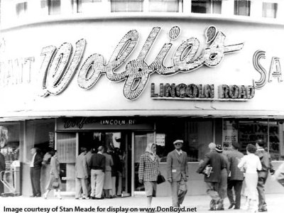 1955 - Wolfie's Restaurant at Lincoln Road and Collins Avenue, Miami Beach