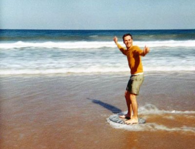 Don Boyd skimboarding on Jupiter Island in 1970