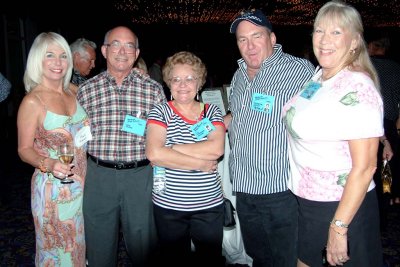 Pege Burke Darnell, Eric and Liz Strasser Olson, Pete Ciolfi and Sheryl Brouwer at HHS Classes of 1965/1966 40th reunion #6079