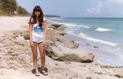 1980 - Kathey Z. at Blowing Rocks on Jupiter Island