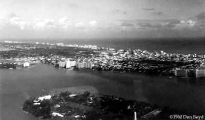 1962 - aerial view of Miami Beach from the Goodyear Blimp Mayflower