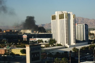 Fire near the MGM parking garage