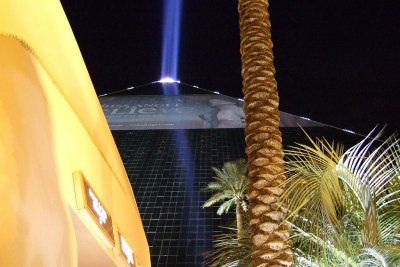 The light atop the Luxor pyramid