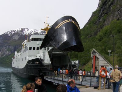 A Geiranger boarding car ferry    1484   