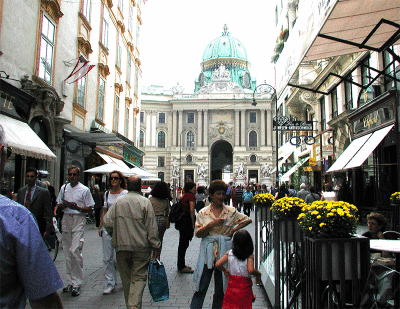 Hofburg Imperial Court in the background, downtown Vienna