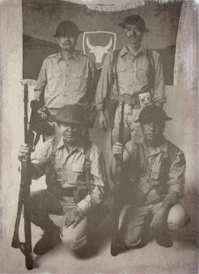 Squad with Regimental flag