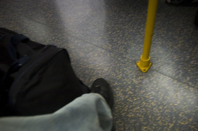 my foot, the Luas transit train in Dublin, Ireland