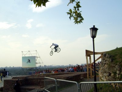 Red Bull extreme bike race high on kalemegdan castle, belgrade