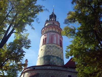 the round tower of cesky krumlov's castle