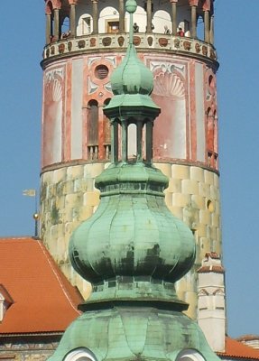 closeup of two towers
