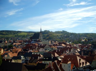 view of cesky krumlov from castle