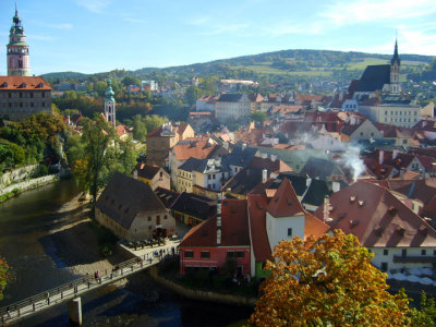 view of cesky krumlov from castle