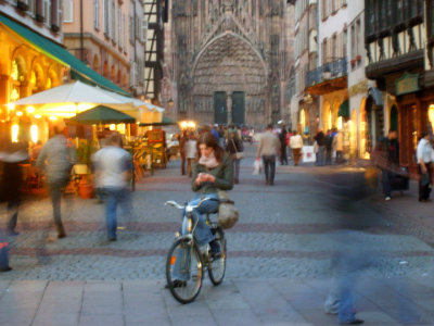 in front of the cathedral, strasbourg