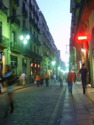 street at twilight, barcelona