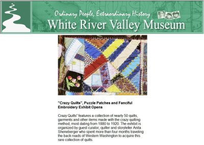 White River Valley Museum Crazy Quilt Display