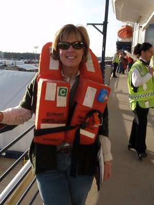 Lois on Deck During Safety Drill