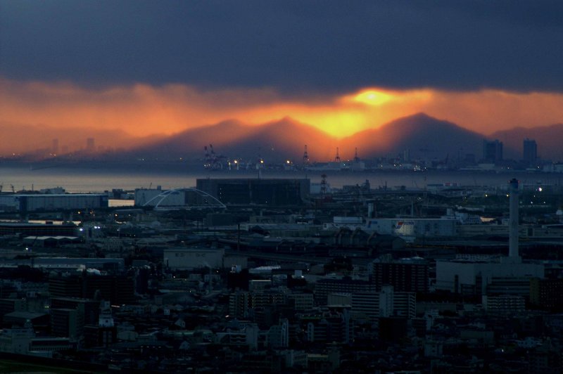 Oct 6 Osaka sunset over port
