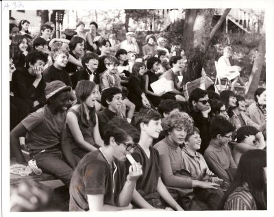 Campers & staff watching Olympic cultural program 1967 9.jpg