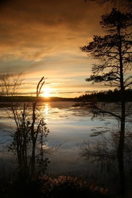 Midnightsun at Lake Inari, Finland