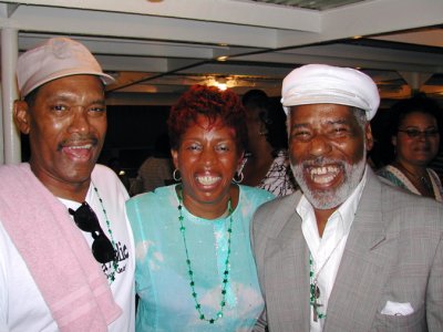 Cliff Jefferson, Cheryl Thomas, and Butch Curtis share a laugh