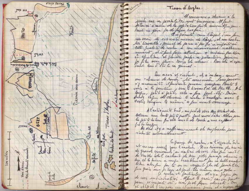 Une page du manuscrit du premier topo