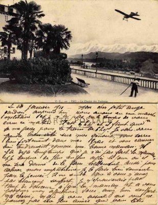Carte anime envoye de Pau en 1911