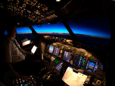 Sunset from the cockpit