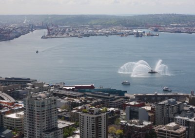 fireboat in Puget Sound