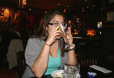  jesi with her filthy dirty martini
