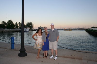jesi, alex, and ryan on the lake front