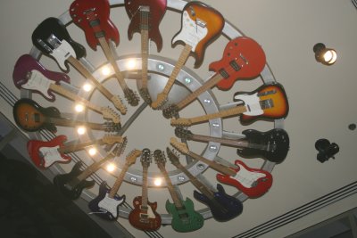 guitar chandelier at hard rock chicago