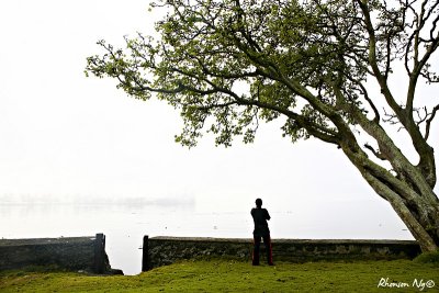 Me looking over the mist at sea