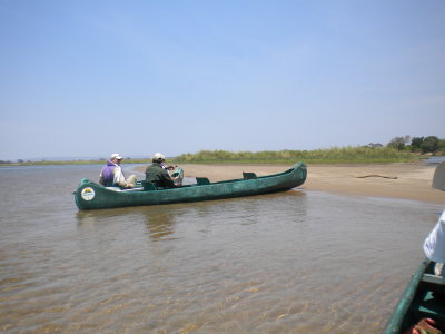 Cannoe trip the French couple in one boat and the guide in the other.jpg