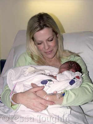 Amy after the birth of cousin James