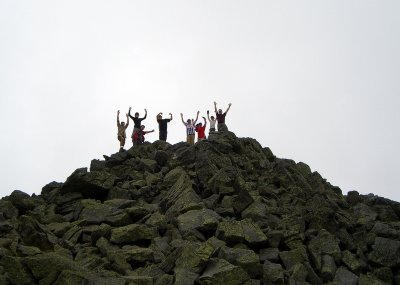 Fast group on summit of Mt Jefferson