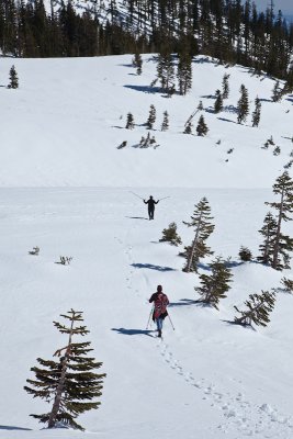 Snowshoers Going Down-Vertical-Wider View-1957