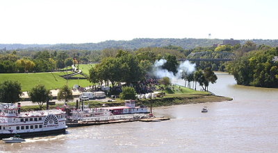 I was a bit surprised to hear a cannon go off, the Covington side was full of tents with Civil War type exhibits