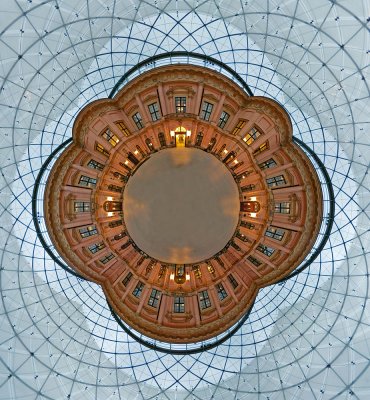 Lichthof - stereographic projection, 360 degrees