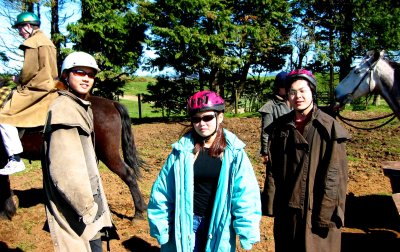 preparing to go horse trekking