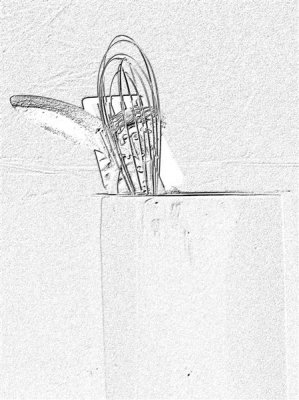 Charcoal Drawing of Kitchen Utensils