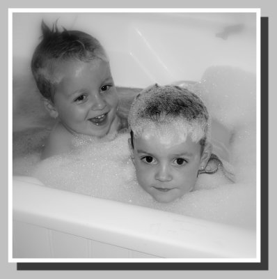 twins on the bath