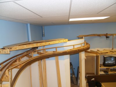 Better view of bathroom corner. One deck goes above the bathroom, two more will go around it, one is already installed.