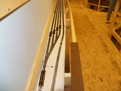 Track-view of throat to 100' long storage track.