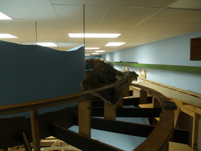 View showing piece from old layout, spliced into existing roadbed.
