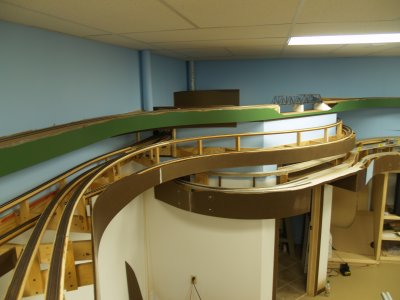 View showing track laid on splines for the middle to upper level transitions.