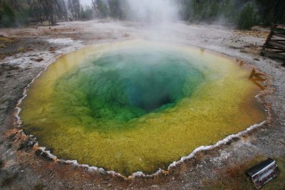 Morning Glory pool has lost some color, but is still beautiful